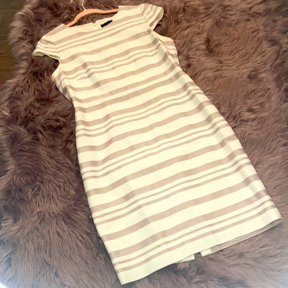 White & Pink striped J. Crew Dress